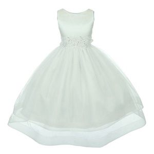 Girls Sleeveless Flower Girl Christening Dress